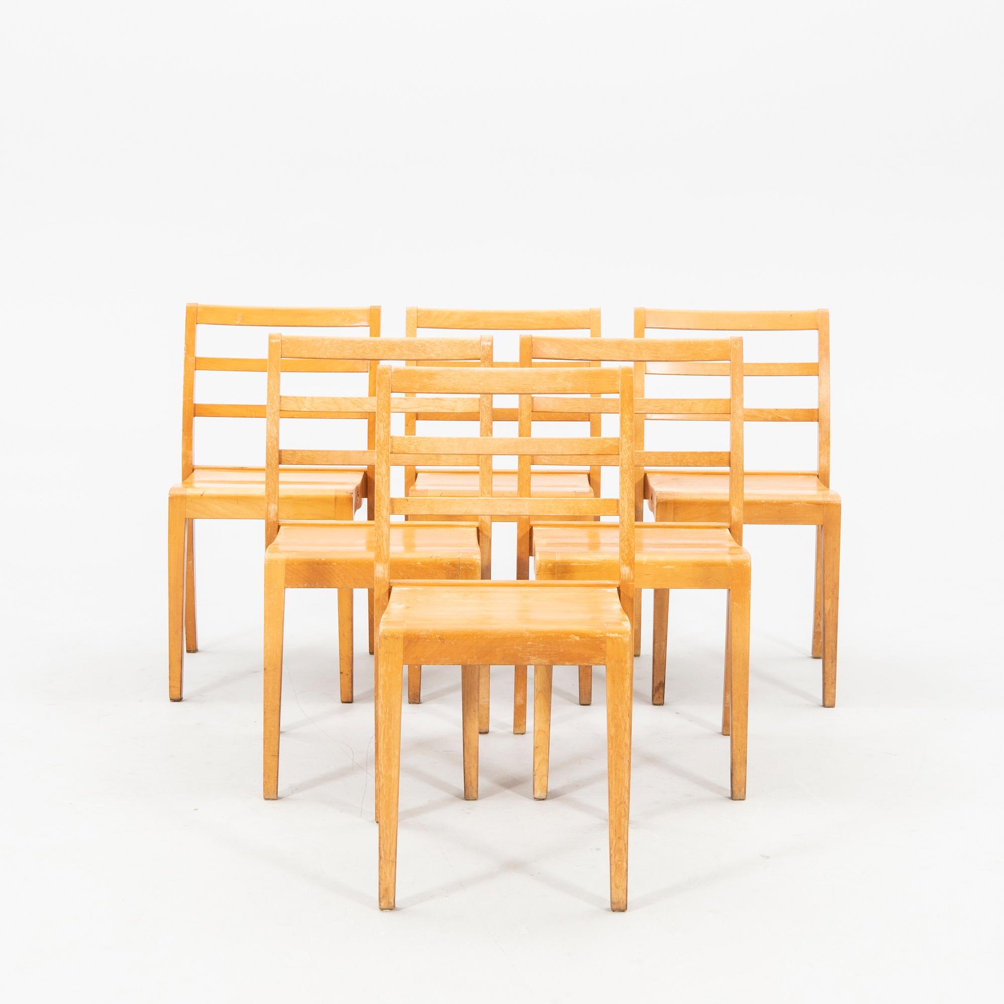Chairs 6 pcs mid-20th century.