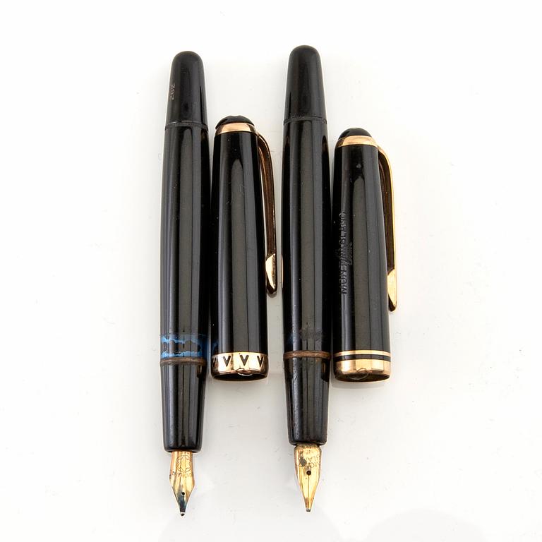 Montblanc fountain pens, 2 pcs Meisterstuck no. 252 and no. 262.