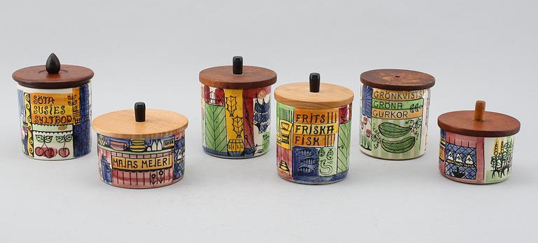 BURKAR, 6 st, porslin, Anita Nylund, Jie.
