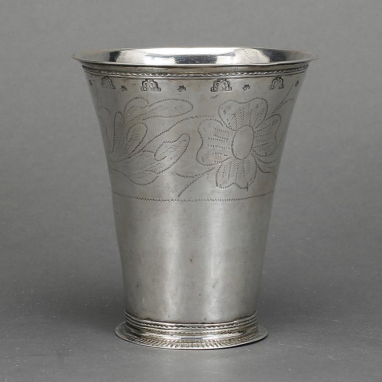 BÄGARE, silver, Nils Ortedt Norrköping 1779, tot vikt 96 gram.