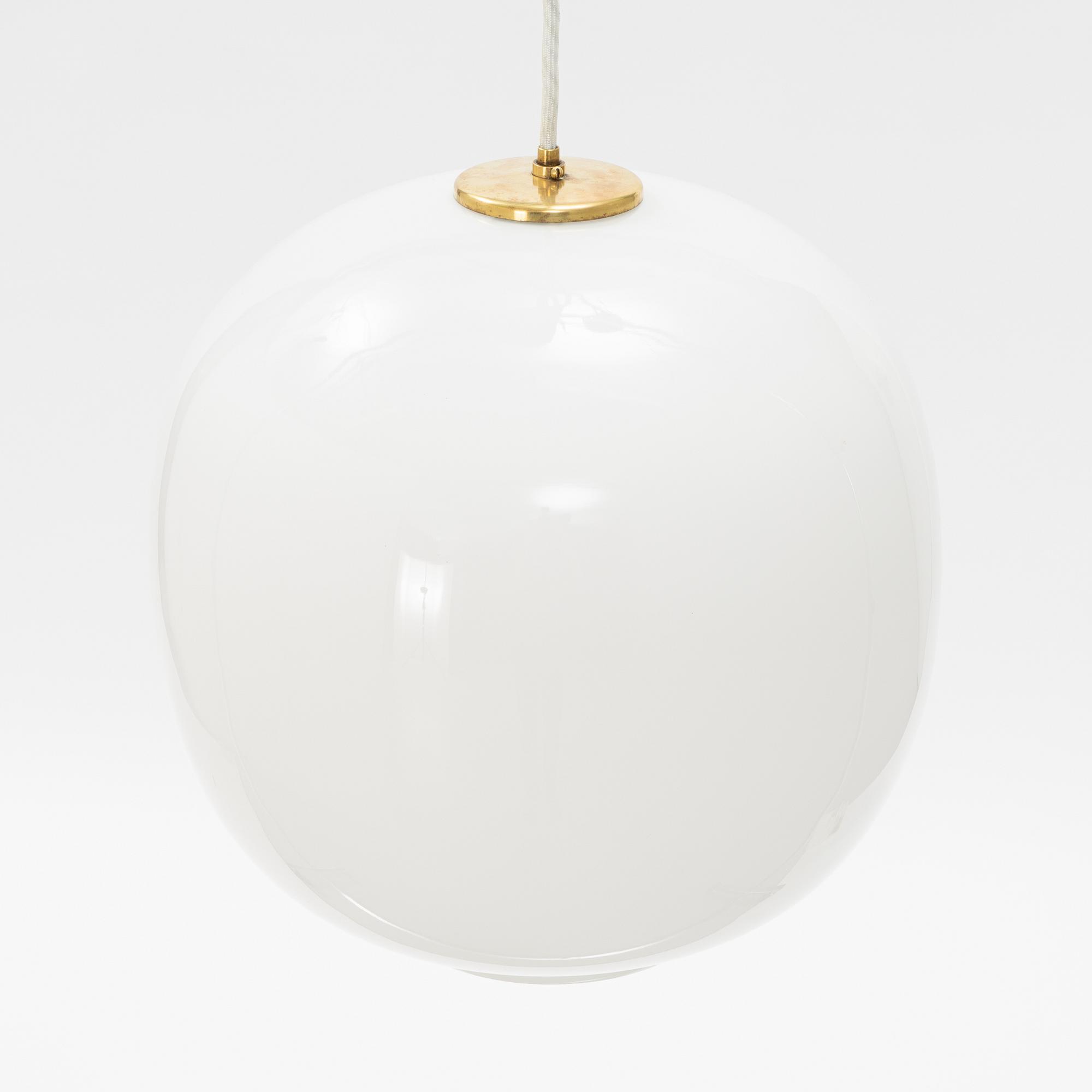 Vilhelm Lauritzen, a 'Radio Pendel' glass ceiling light, Louis Poulsen, Denmark, second half of the 20th Century.