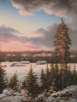 Fredrik Ahlstedt, By i vinterlandskap.