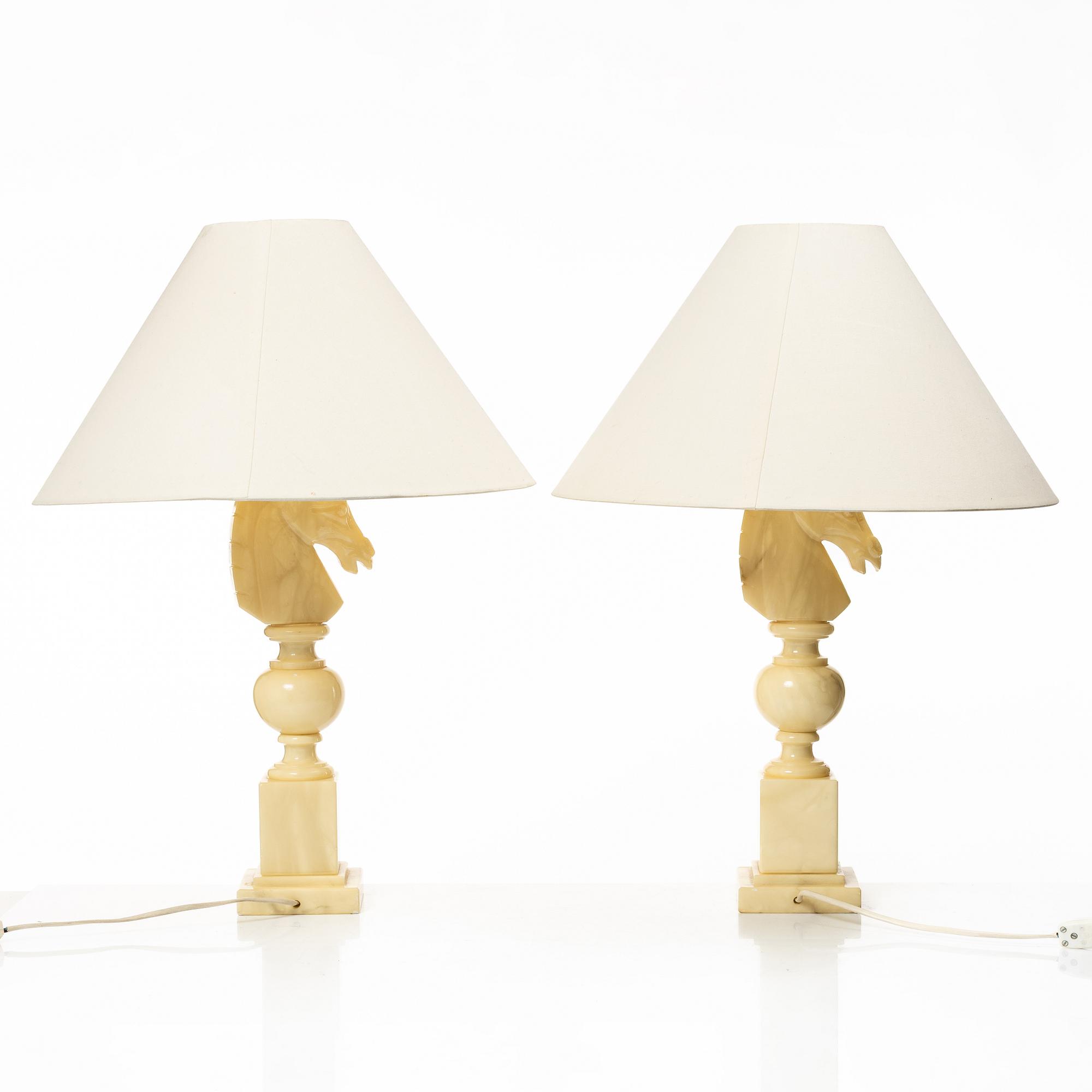 Bordslampor ett par, 1900-talets andra hälft, Italien.