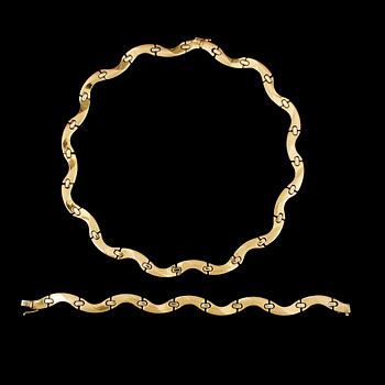 COLLIER samt ARMBAND, 18k guld, Cenzi Nazzareno, Italien, 1900-talets andra hälft. Vikt ca 52g.