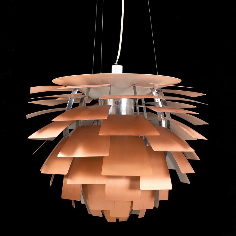 A Poul Henningsen copper ceiling lamp 'PH-Kotte /PH Artichoke' for Louis Poulsen, Denmark.