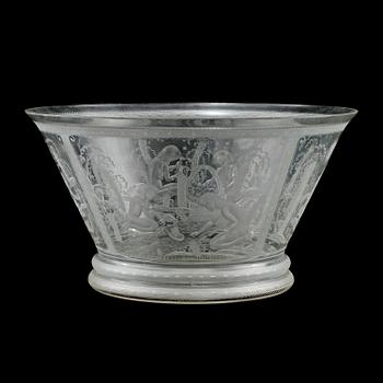 EDWARD HALD, skål, glas, Orrefors, signerad och daterad 1926.