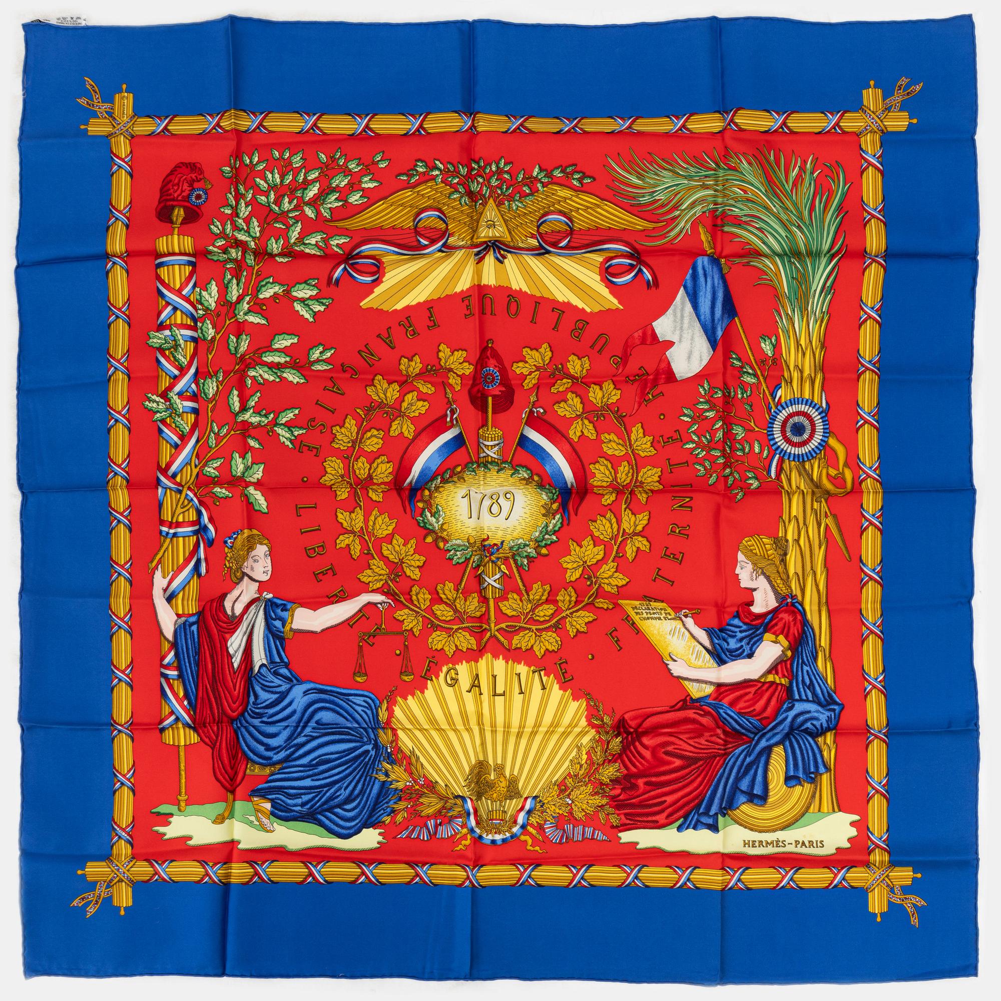 Hermès, scarf, "1789 Liberty Equality Fraternity".