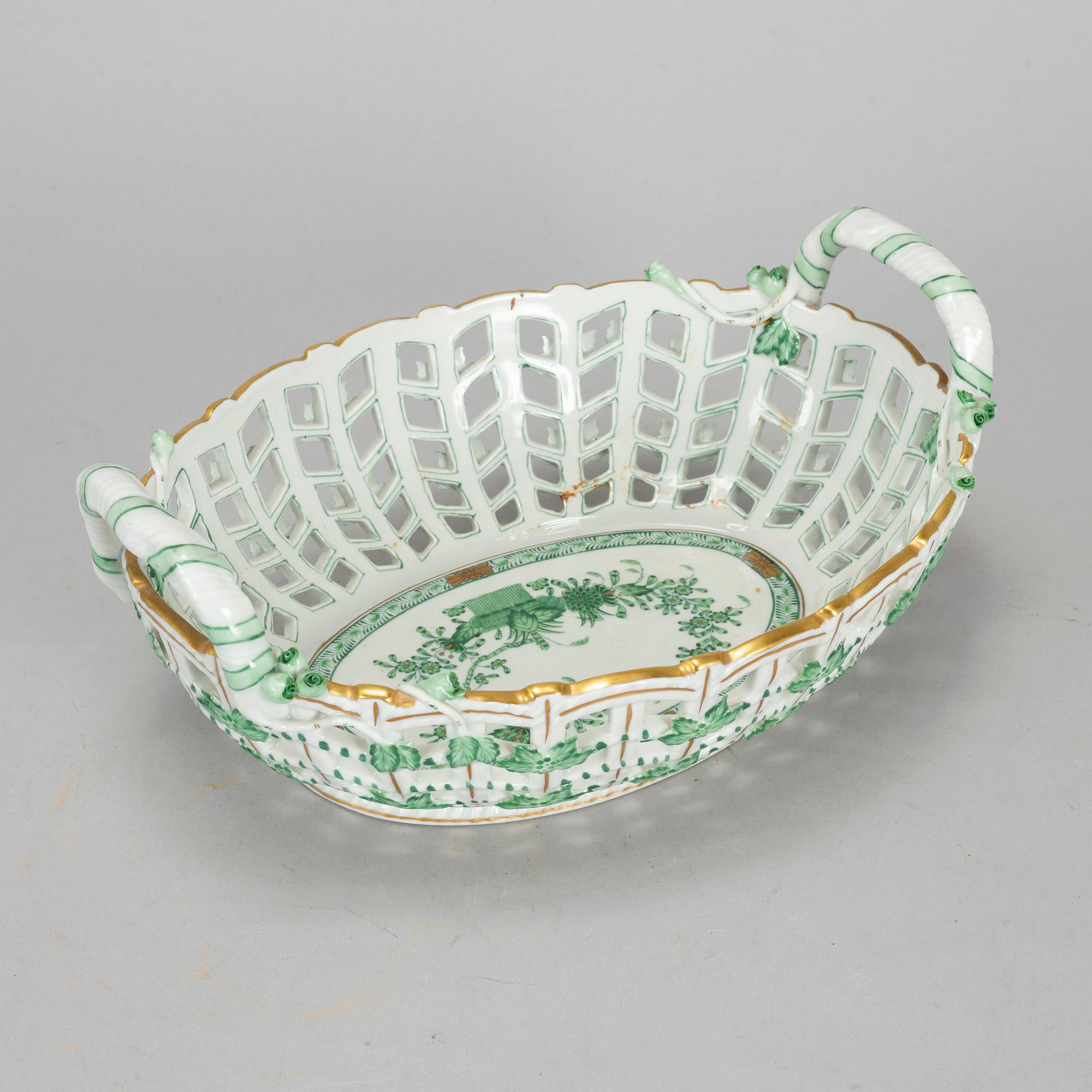 GALLERSKÅL, porslin. "Indian Basket", Herend, 1900-tal.