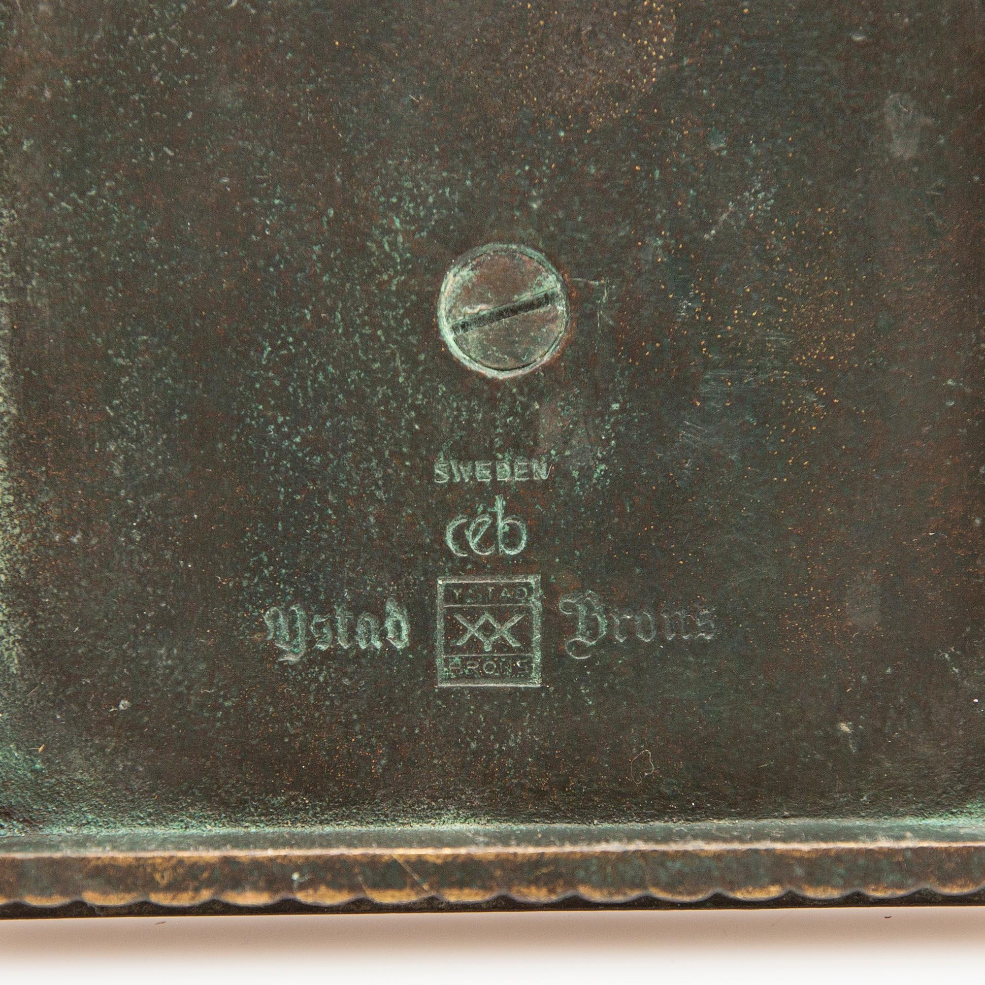 Ystad Bronze, desk set, 5 pieces, 20th century.
