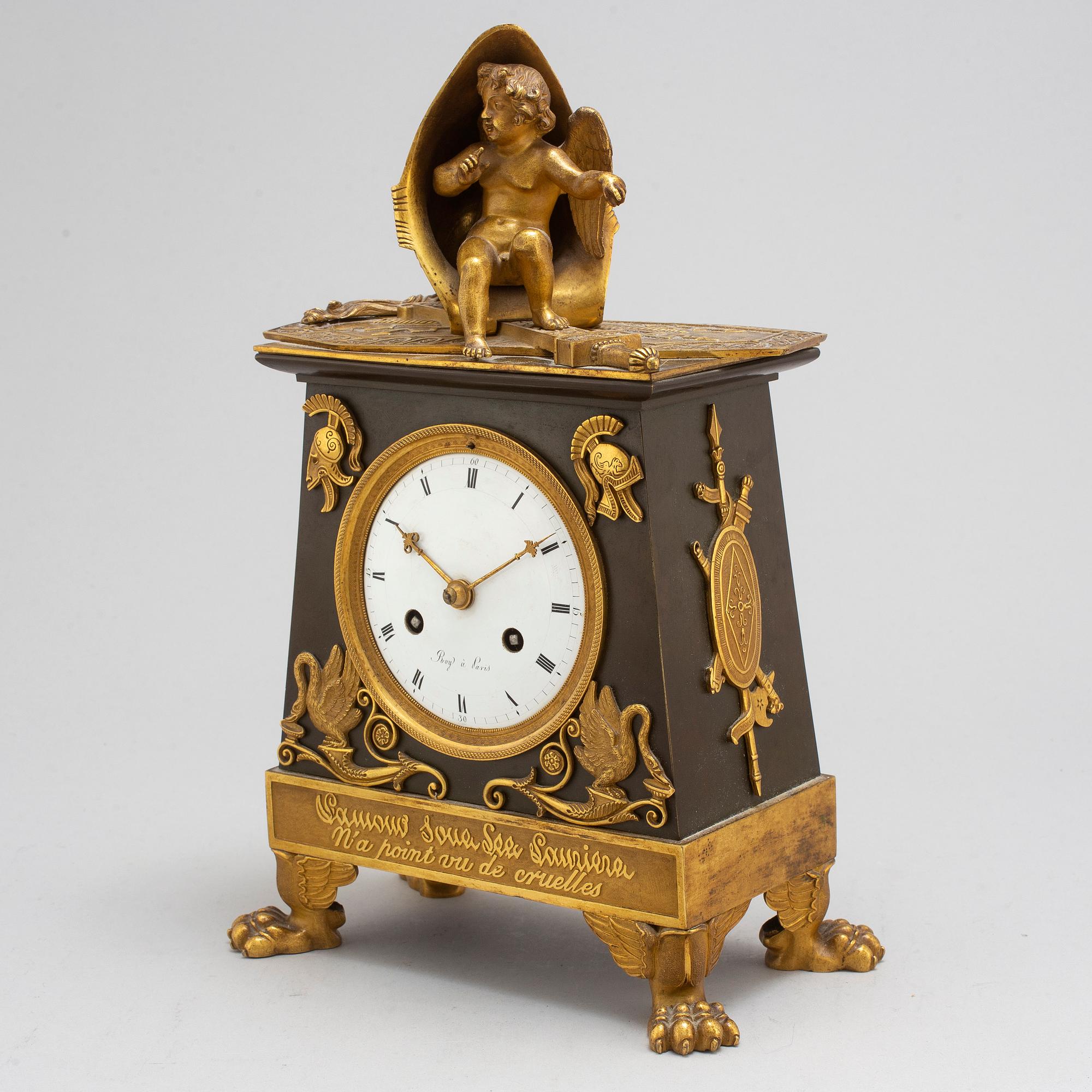 A French Empire early 19th century mantel clock.