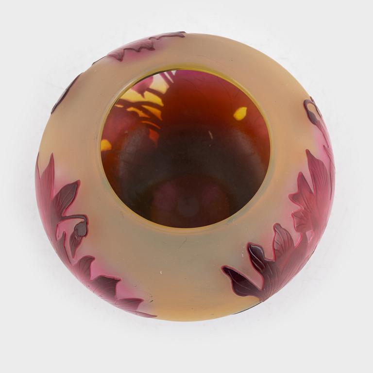 Emile Gallé, an Art Nouveau cameo glass vase, Nancy, France.