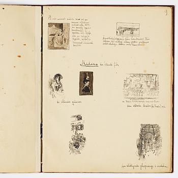 Carl Larsson, CARL LARSSON, illustrated travel story, "Från Stockholm till Messina" (From Stockholm to Messina), 1886.