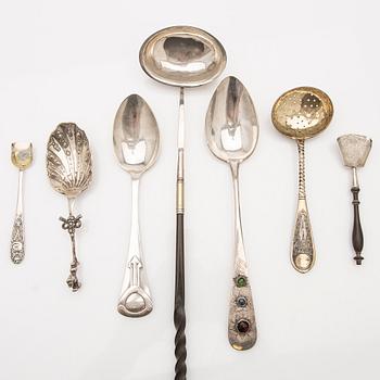 A group of silver, 10 pieces, 18th/19th century, including Russia and Denmark.