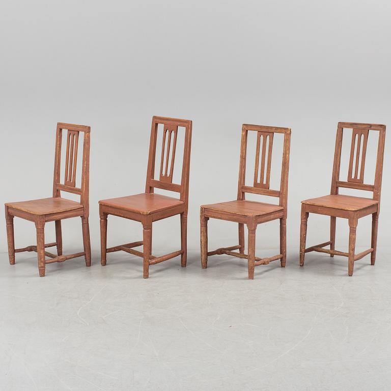 Ten Swedish Gustavian chairs, early 19th century.