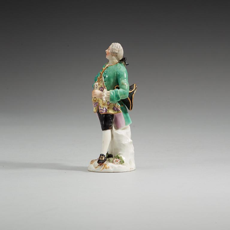 FIGURIN, porslin. Meissen, ca 1755.