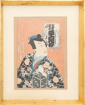 Utagawa Kunisada II, färgträsnitt, Japan 1800-talets senare del.