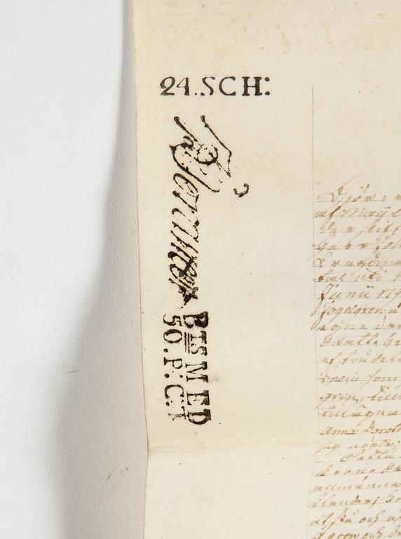 DOKUMENT, pergament, daterat 1808.
