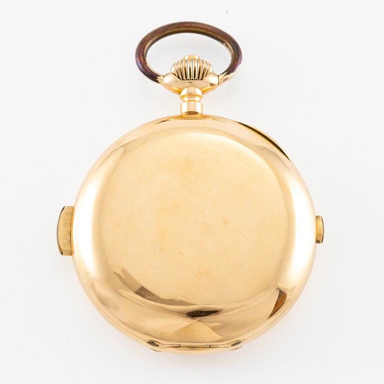 Pocket watch, 18K gold, minute repeater, chronograph, 57 mm.