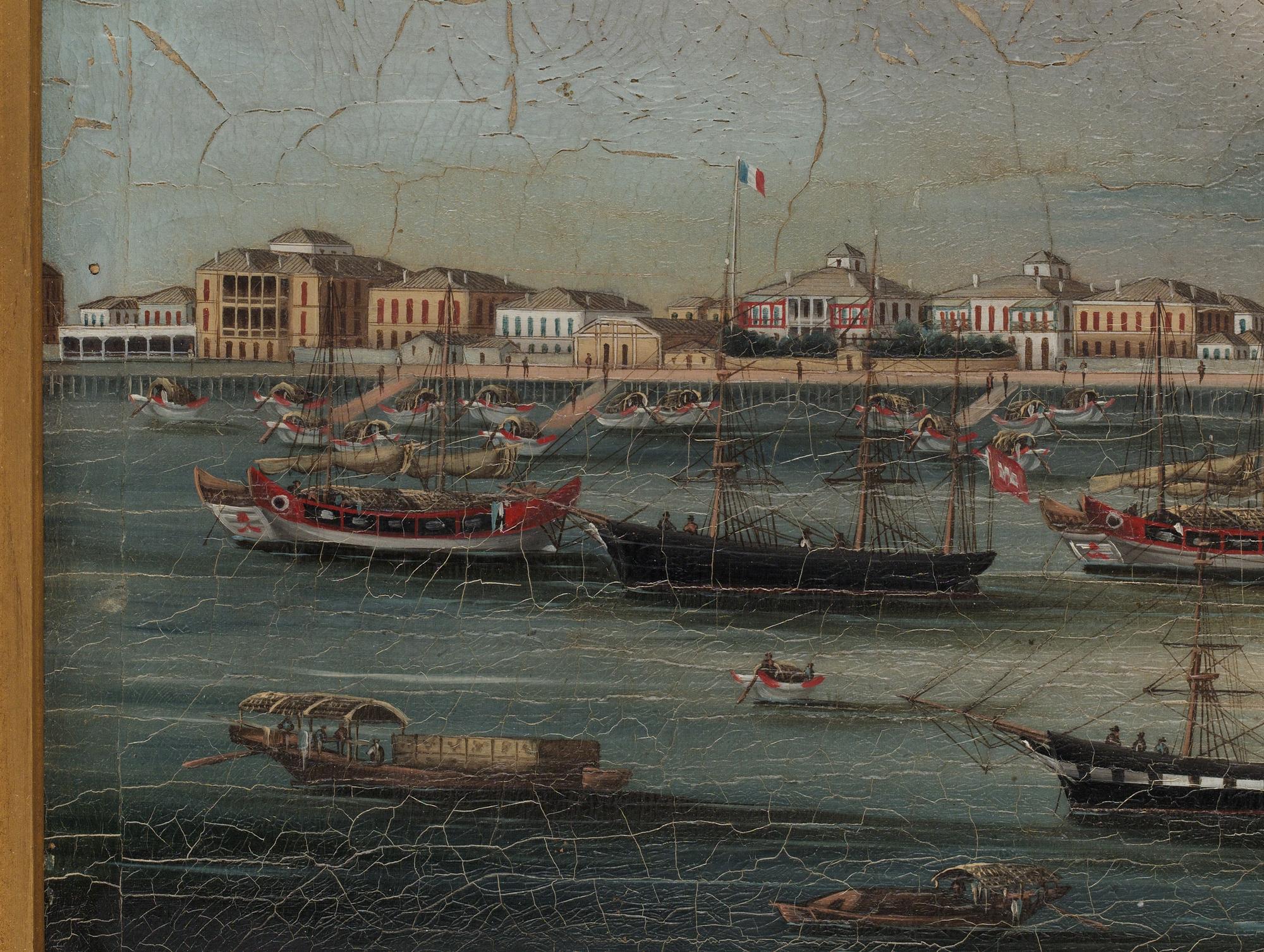 OKÄND KONSTNÄR, olja på duk. Qing dynastin, 1800-tal.