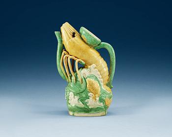 1665. A bisquit langouste wine ewer, Ming dynasty, Wanli (1368-1644).