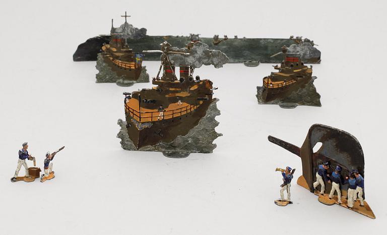 TENNSOLDATER, och tillbehör ca 250 delar, 1900-talets början och 1900-talets mitt.