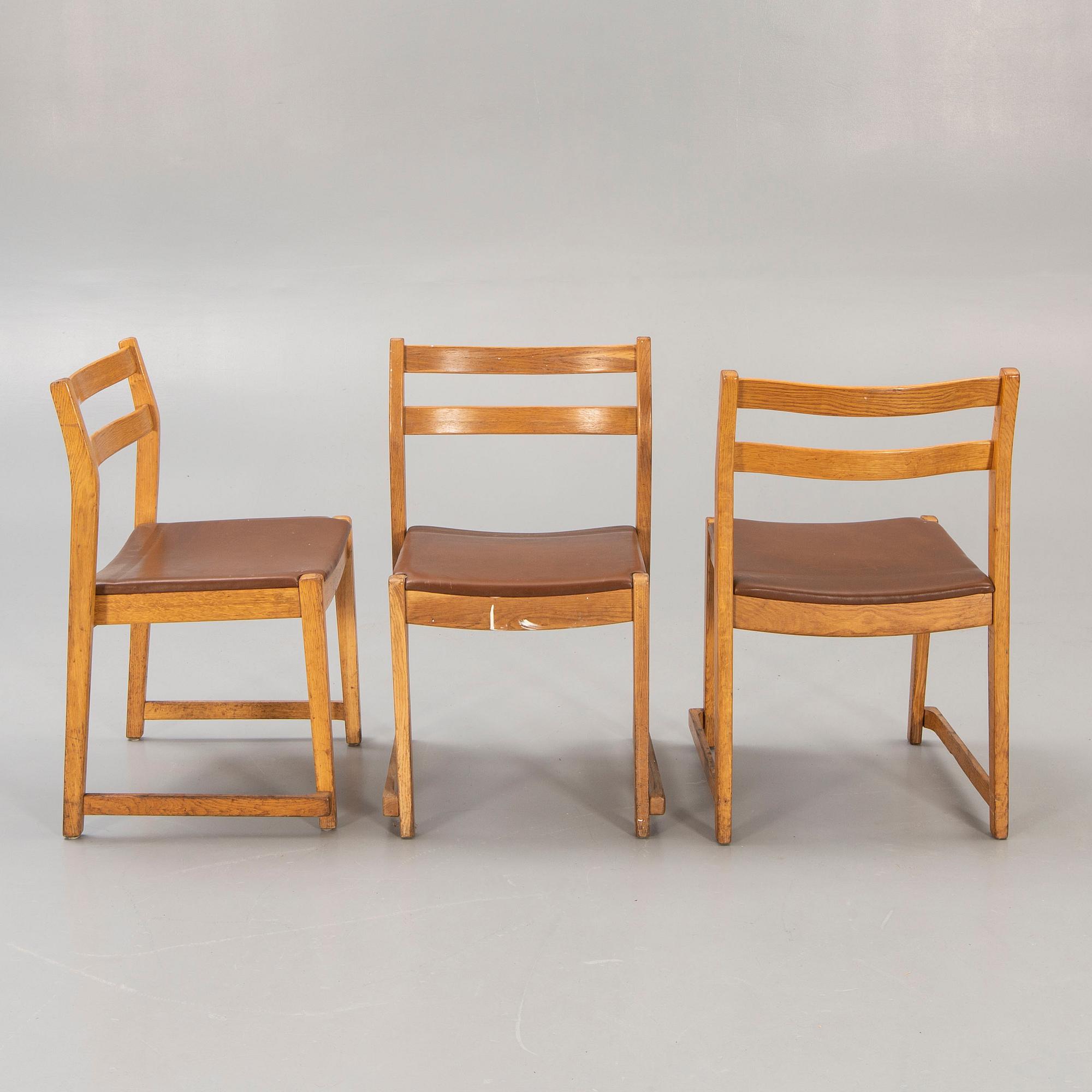 A set of six C1960s E Ekström oak chairs  from Alb Johansson & söner.