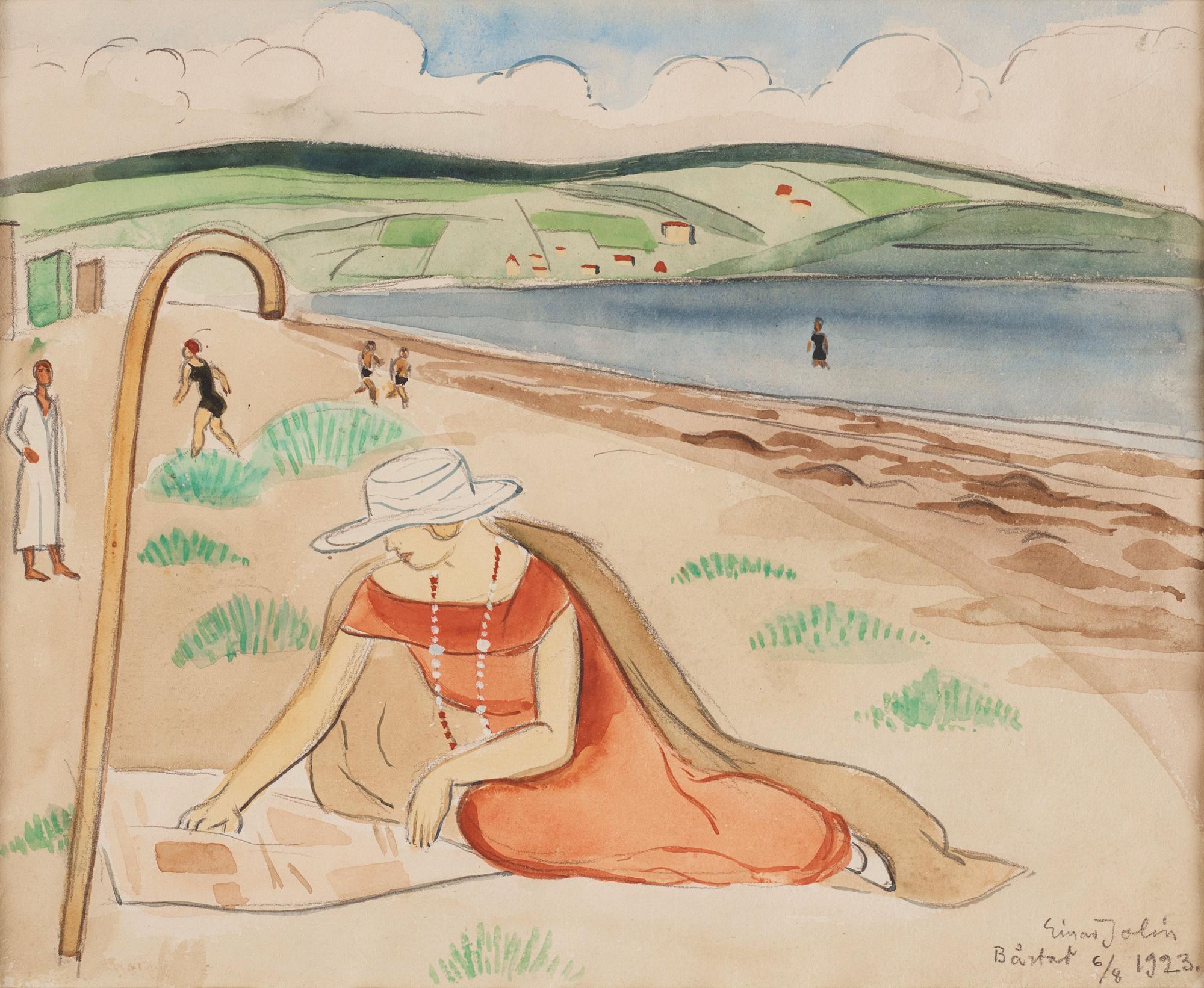 Einar Jolin, På stranden, Båstad.