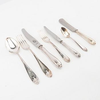 Bestick, silver, modell "Vasa" 75 dlr, 1940/50-tal.