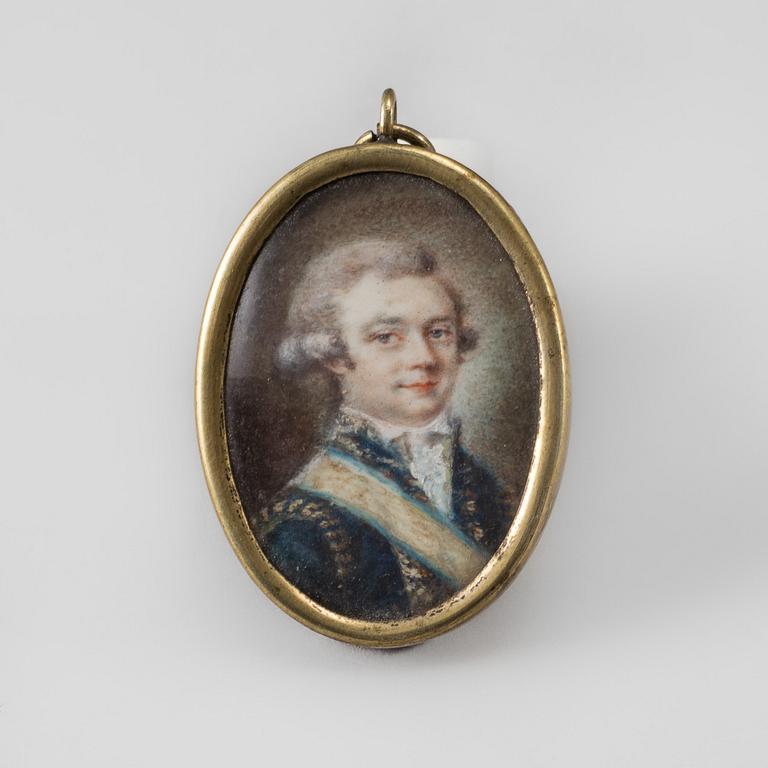 ANTON ULRIK BERNDES, attributed to. Miniature. Unsigned. Gouache.