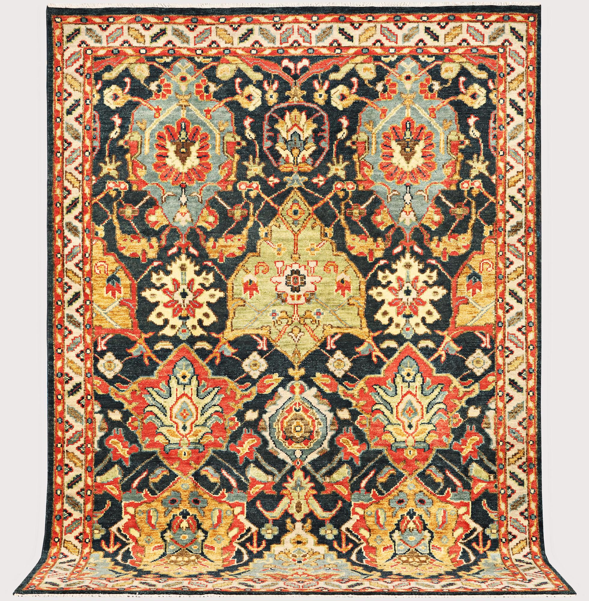 An oriental carpet with Mamluk design, a. 331 x 274 cm.