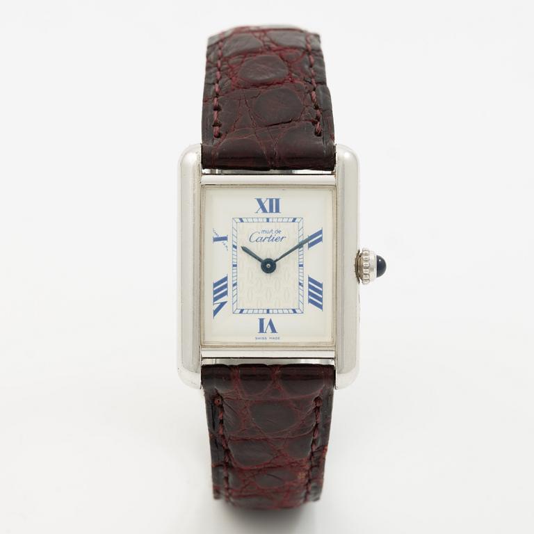 Cartier, Tank, wristwatch, 22 x 22 (29.5) mm.