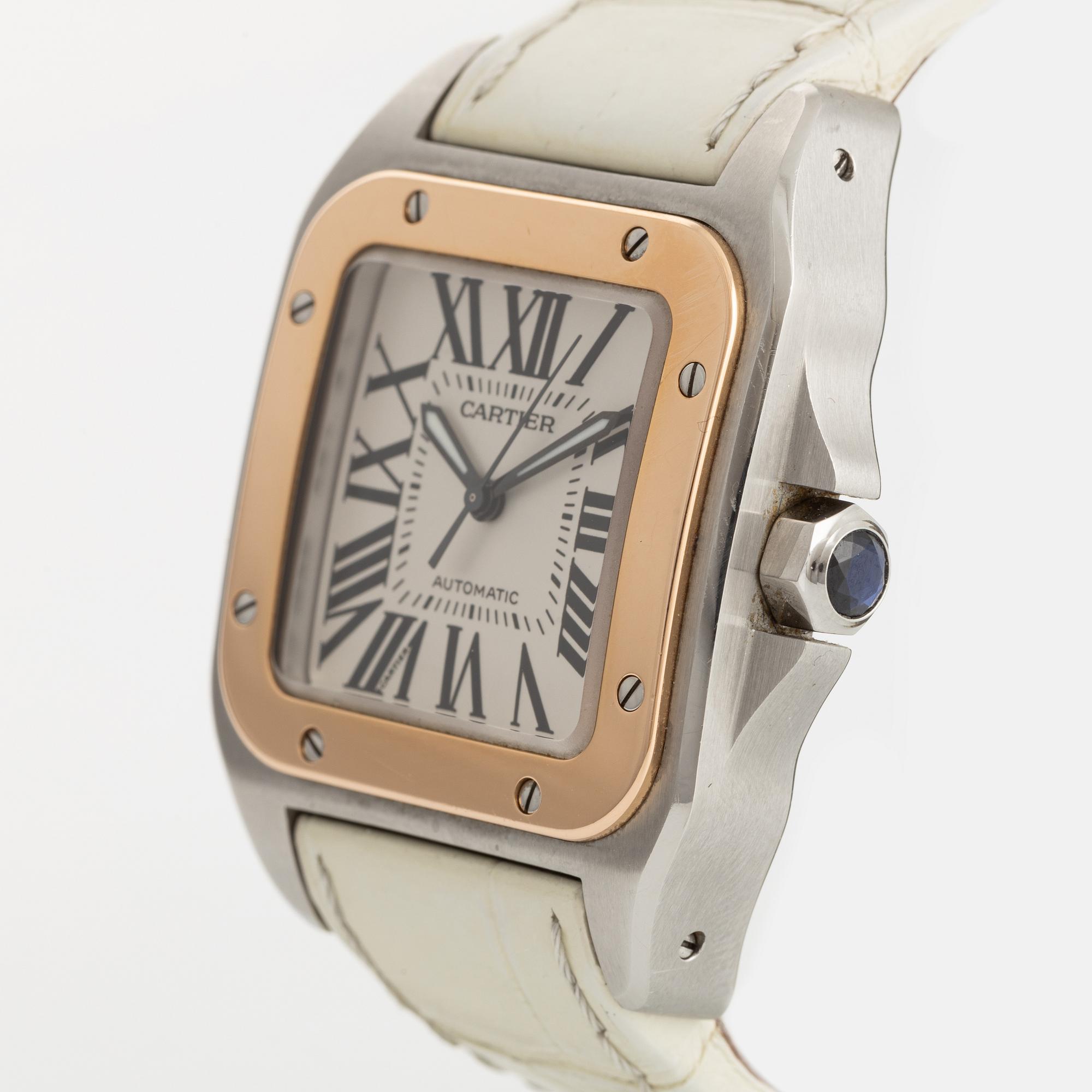 Cartier, Santos 100, armbandsur, 33 x 32,5 (44) mm.