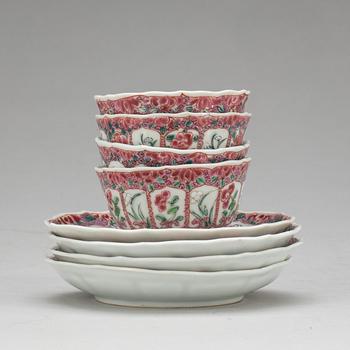 TESERVIS, 8 delar, porslin, Kina, 1800-tal.