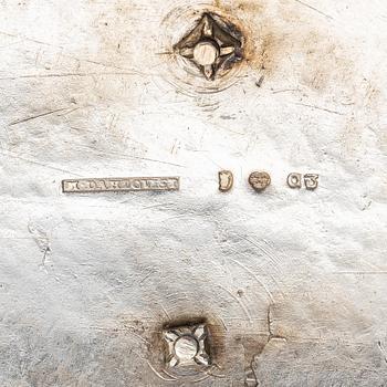 A Swedish empire silver sugar-casket, mark of Magnus Dahlqvist, Stockholm 1822.