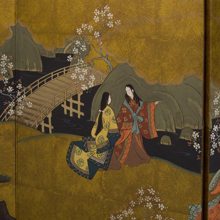 A second half of the 20th century Japanesse folding screen.