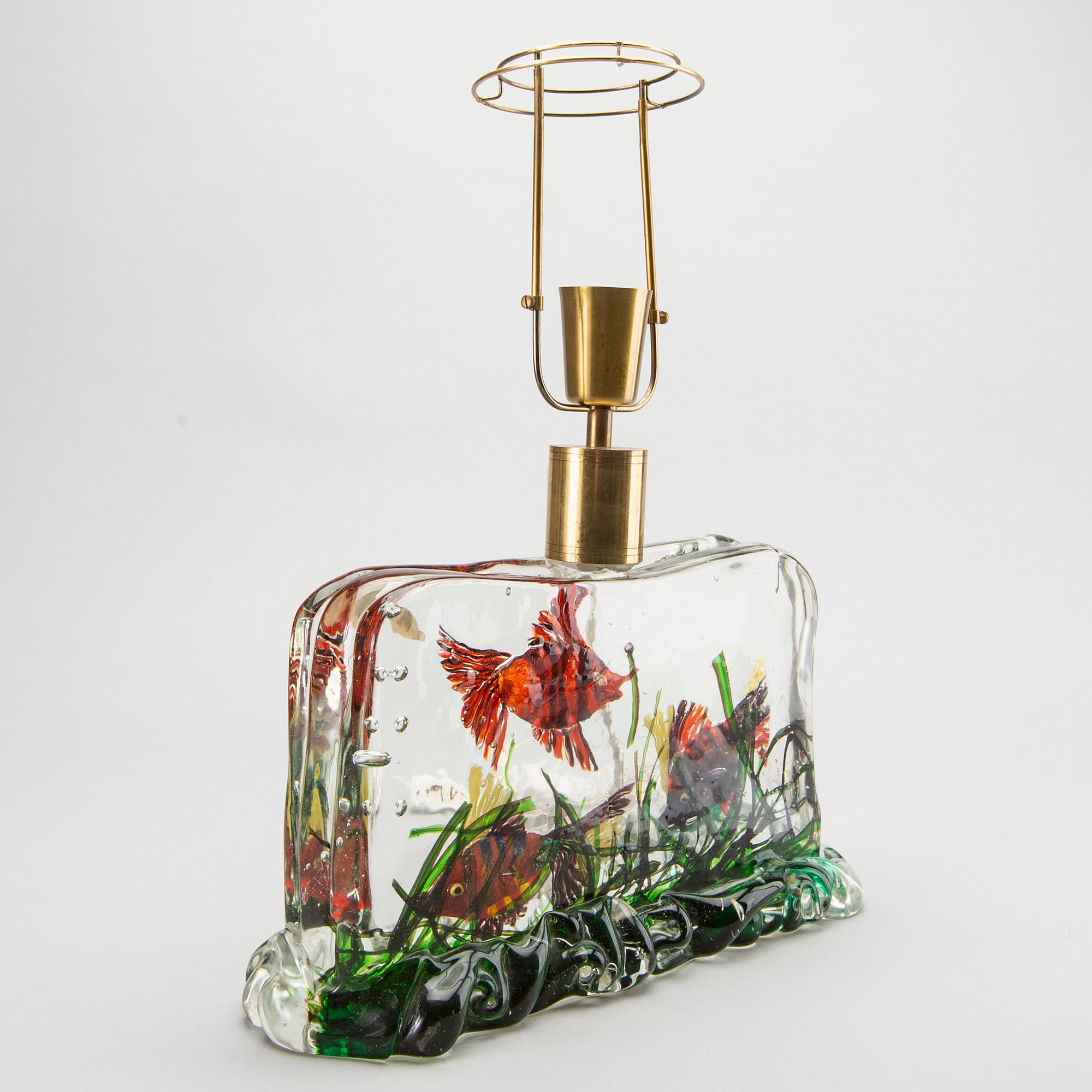A TABLE LAMP, glass, Cenedese Murano, 1950-/1960's, Probably Riccardo Licata.