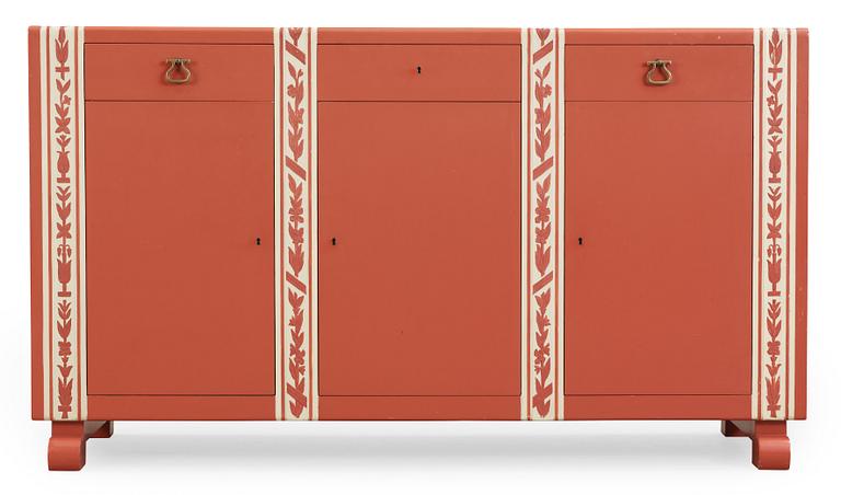 A Carl Malmsten lacquered and carved sideboard, Stockholm probably 1930's.