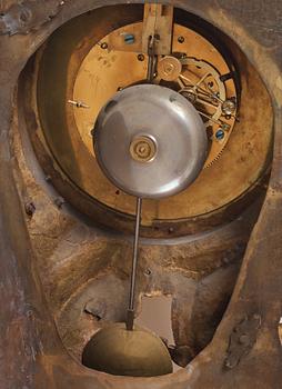 A French Louis XV gilt bronze clock marked Balthazard Paris.