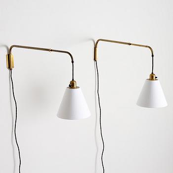 Cebe, a pair of model "3726" wall lamps, Svalöv, 1940s.