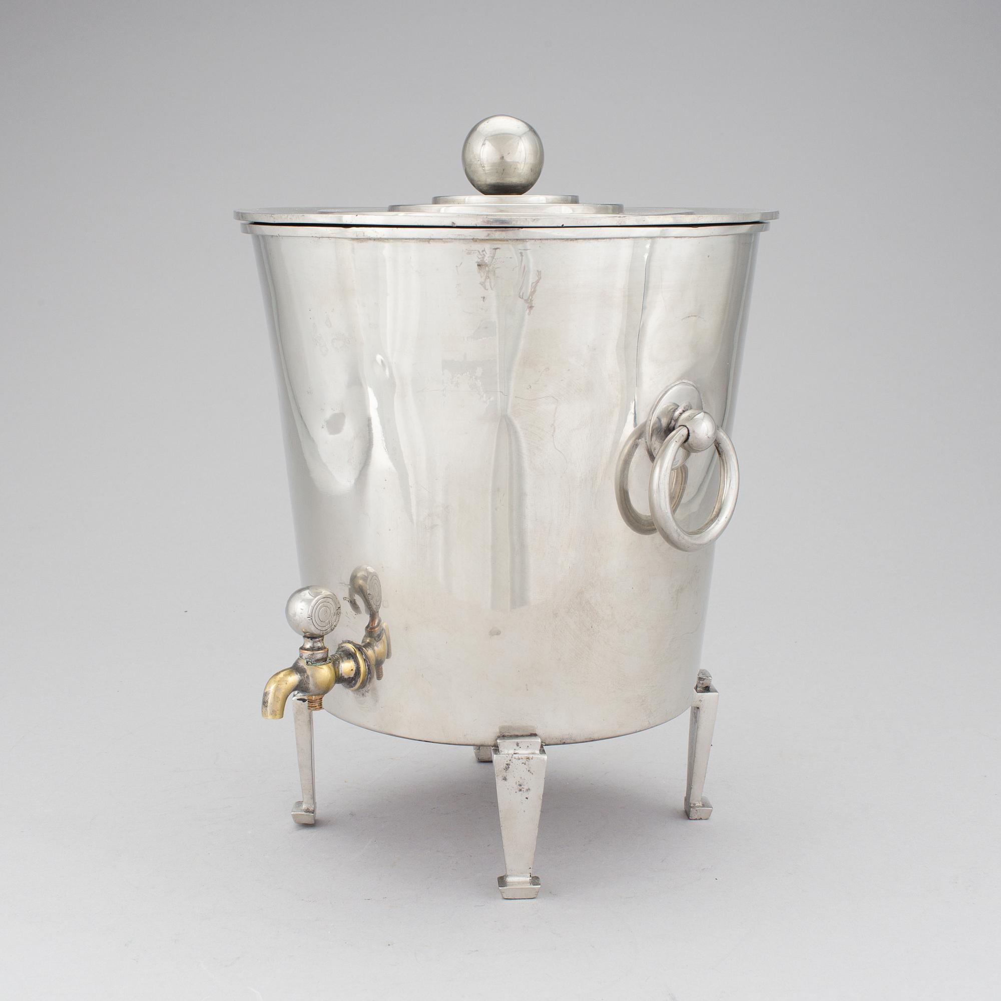 A pewter Art Deco Swedish Punch cooler by Ceson, 1933.