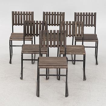 Garden chairs, 6 pcs, mid-20th century.