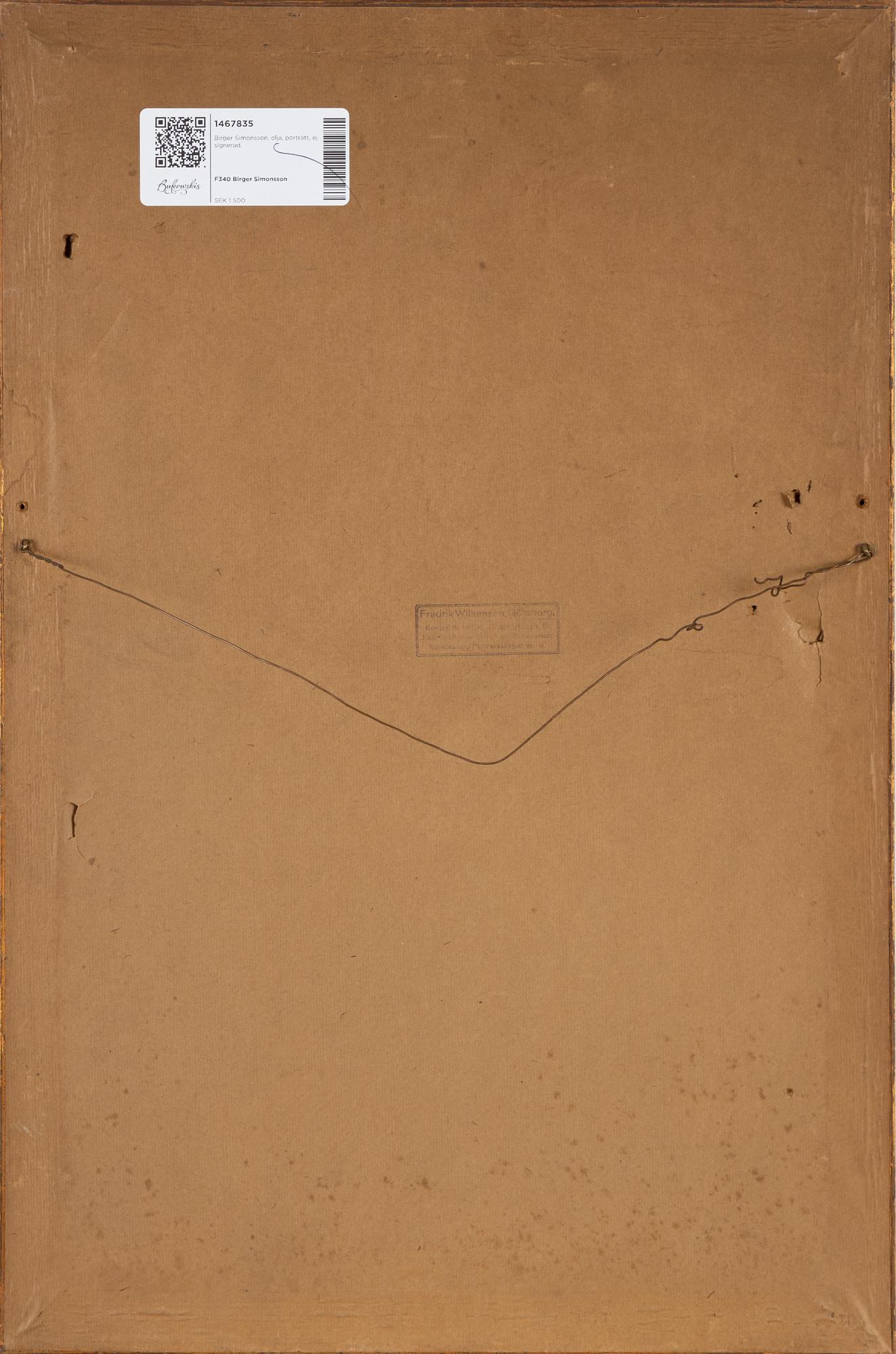 Birger Simonsson, oil on canvas/panel, unsigned.