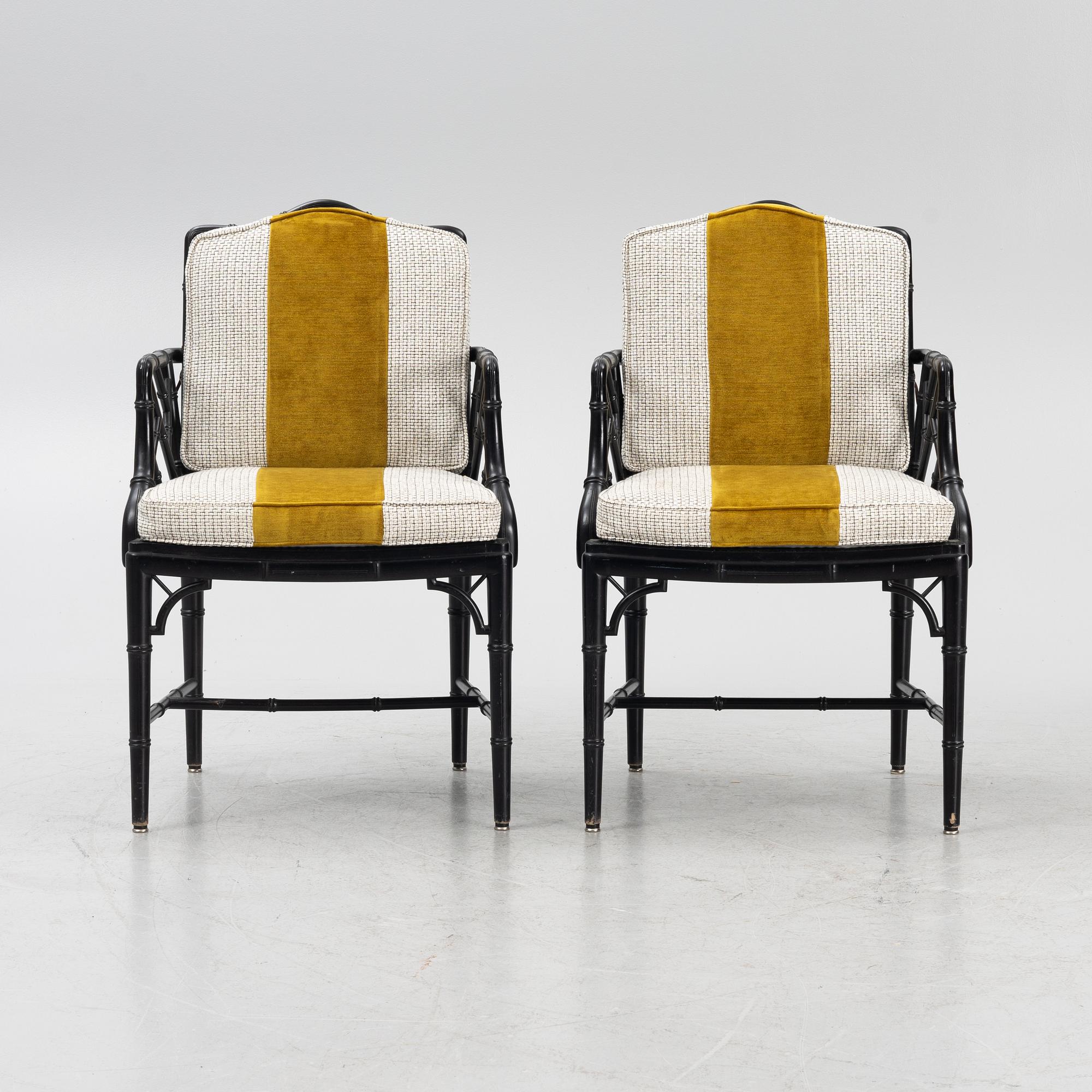 Karmstolar, ett par, sent 1900-tal.