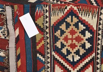 SEMI-ANTIQUE CAUCASIAN KILIM, probably Shirvan. 256 x 156,5 cm.