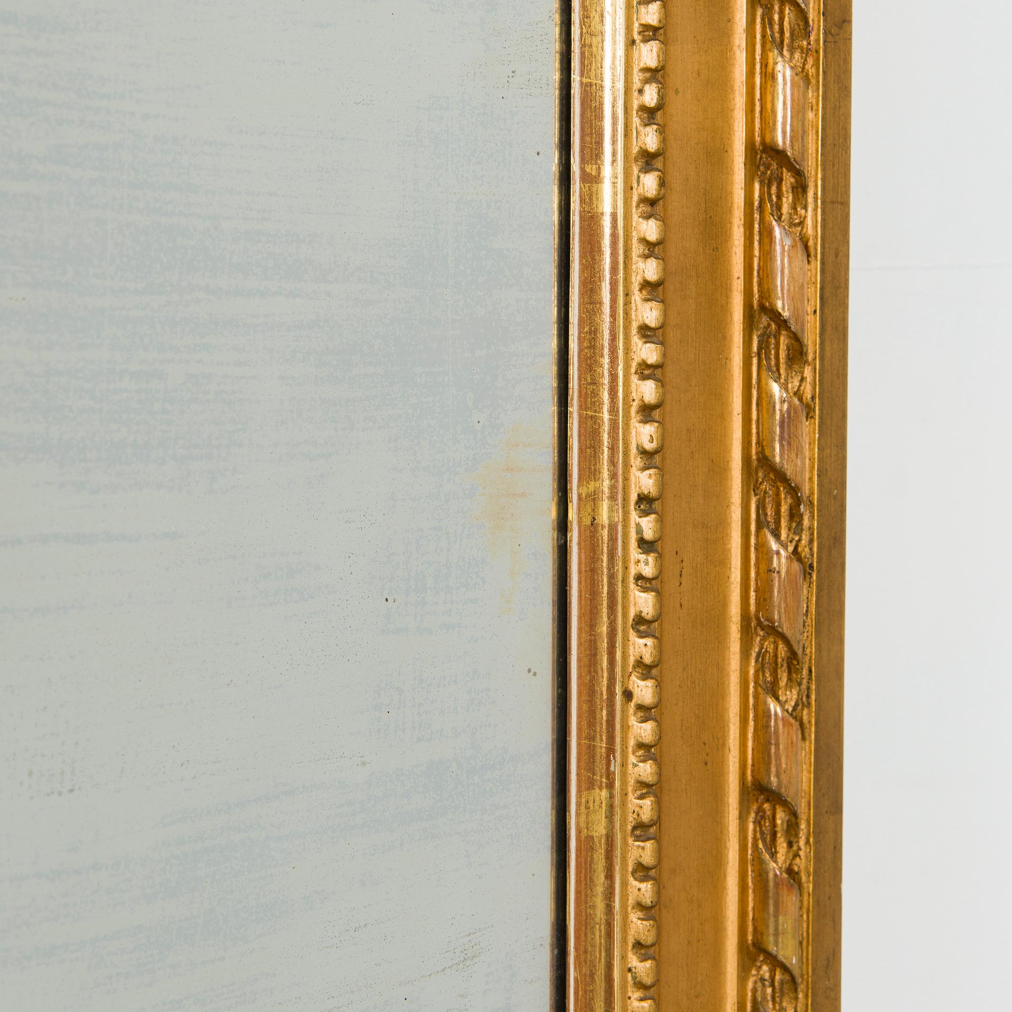 A Gustavian late 18th century hallmarked Gothenburg mirror.