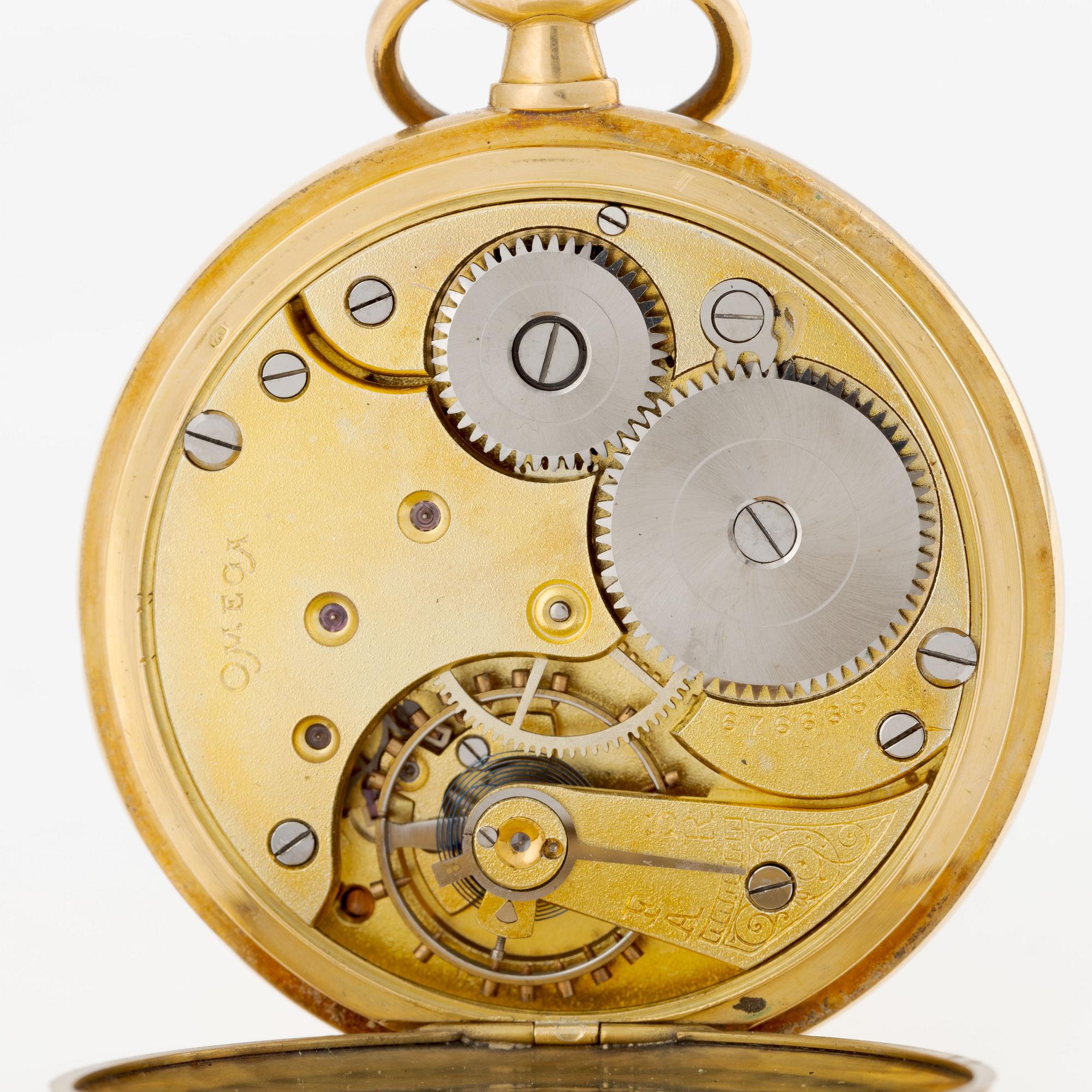 Omega, pocket watch, hunter, 50 mm.
