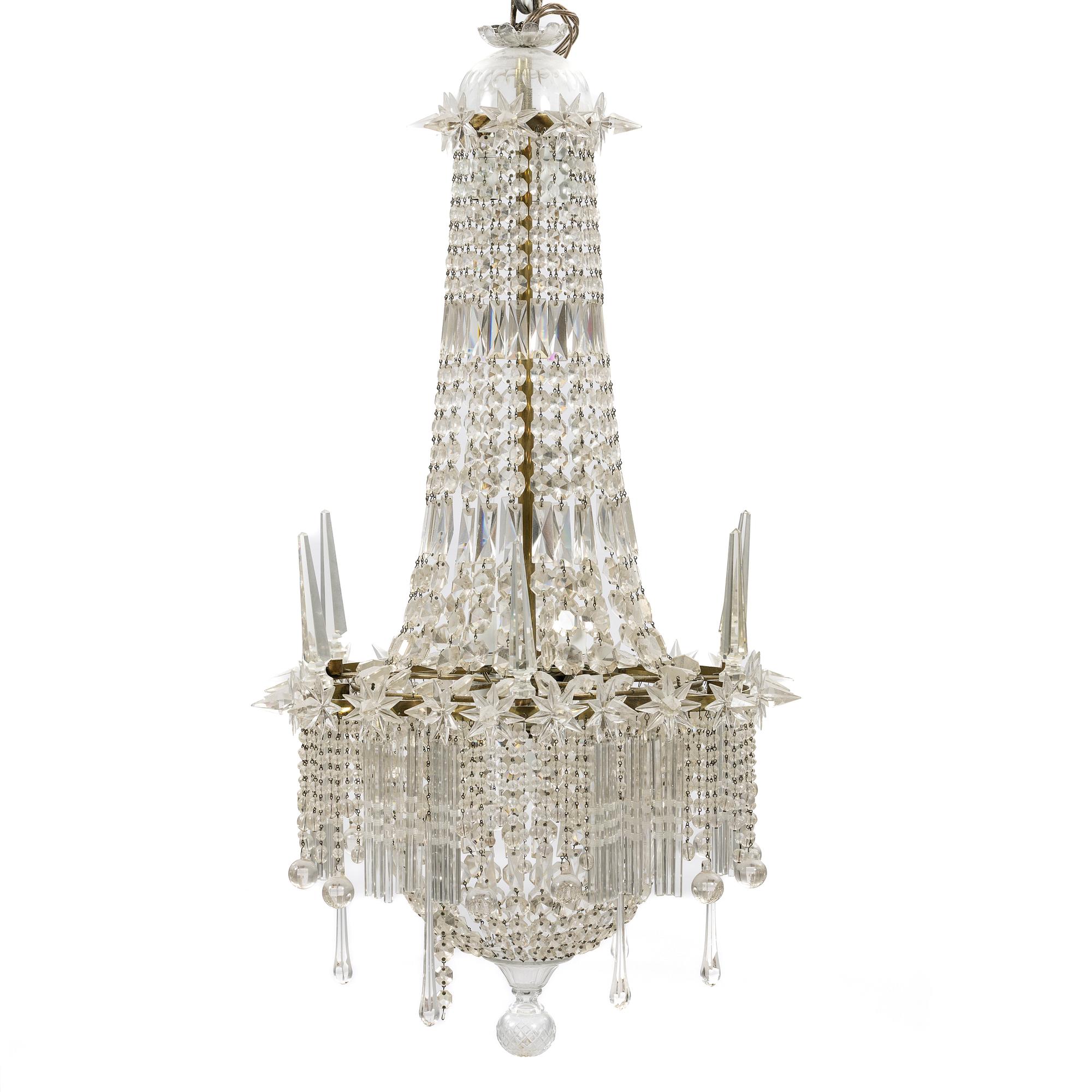 Chandelier, Oscarian, circa 1900.