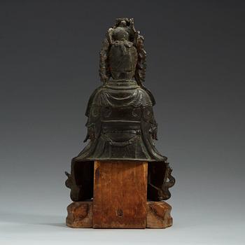 FIGURIN, brons. Xi Wangmu, Ming dynastin, 1600-tal.