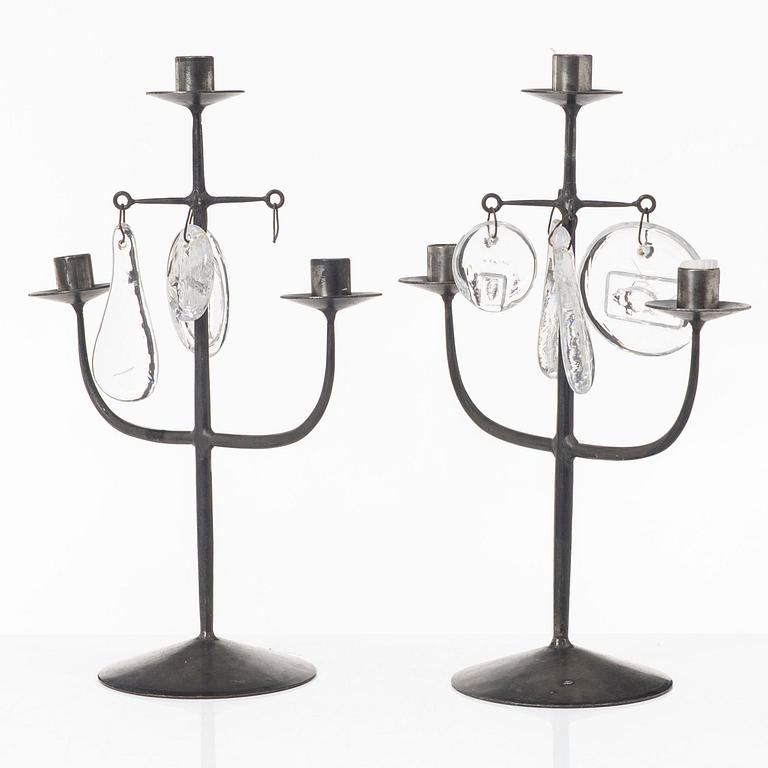 Erik Höglund, a pair of candelabra, Boda Smide, second half of the 20th Century.