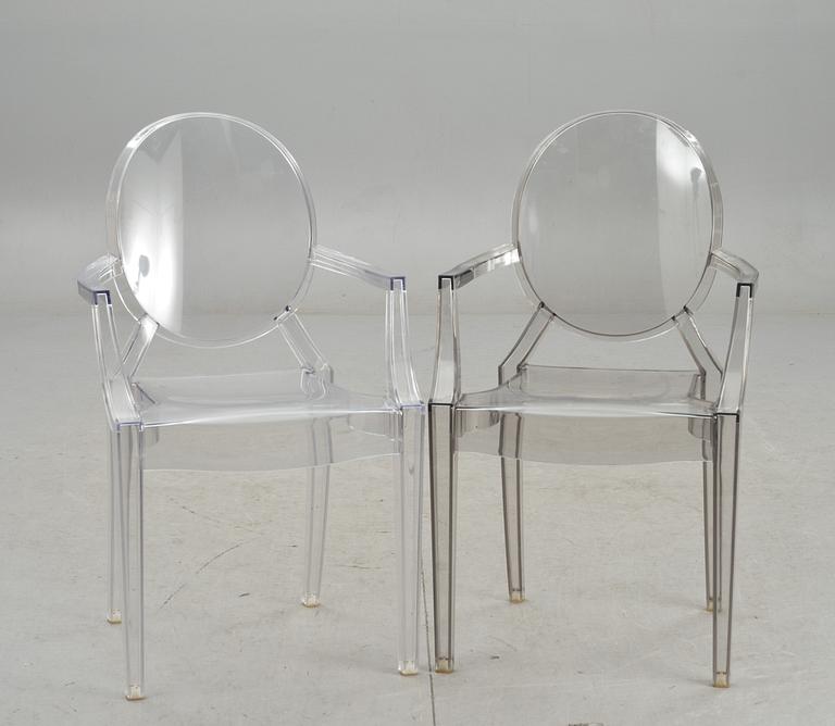 KARMSTOLAR, 2 st, "Louis Ghost", Philippe Starck för Kartell.